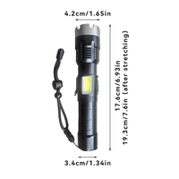 Linterna Multifuncional con Zoom Telescópico P70 LED, Recargable Tipo-C, Banco de Energía, Impermeable, Linterna de Emergencia
