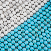 Vente en gros d'usine - Perles rondes en pierres précieuses naturelles turquoise blanches et bleues de 4, 6, 8, 10 et 12 mm pour la fabrication de bijoux