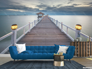 Belle plage <span class=keywords><strong>vue</strong></span> <span class=keywords><strong>sur</strong></span> la <span class=keywords><strong>mer</strong></span> Cottage paysage 3D 5D 8D murale Photo <span class=keywords><strong>papier</strong></span> <span class=keywords><strong>peint</strong></span> - Product Image 2
