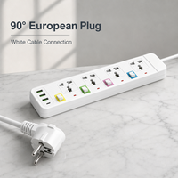 Multiprise standard en gros, 10A, 4 prises, 3 USB-A, 1 USB-C, 1,8m, IP20, durable, pour maison et bureau en Afrique