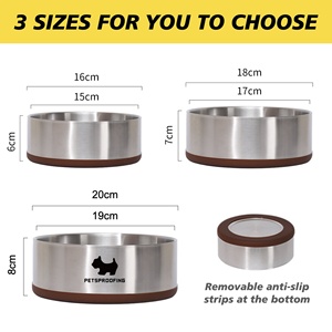 OEM <strong>Luxury</strong> Eco-Friendly Stainless Steel <strong>Pet</strong> <strong>Bowls</strong> Rounded Small Size Double Wall with Nonslip for Cats &amp; <strong>Dogs</strong> Water &amp; Food <strong>Bowl</strong> - Product Image 3