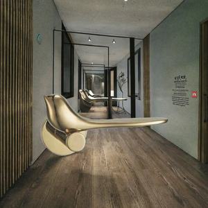Nuevas tendencias, accesorios para puertas y ventanas, manija en forma de pájaro, cerradura de puerta de lujo con luz dorada PVD, manija de puerta silenciosa de alta calidad - Product Image 4