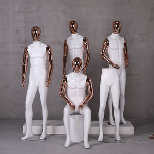 Tienda de moda Popular de lujo cromado cara y mano músculo masculino FRP maniquíes blancos maniquí de cuerpo completo para escaparate - Product Image 3