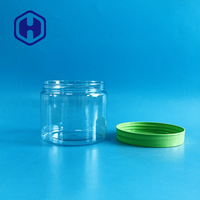 Pot en plastique PET à large ouverture avec couvercle à vis de 450 ml (15 oz) pour les collations, les bonbons, les friandises, les aliments pour animaux de compagnie - Étanche, sans BPA