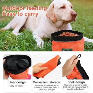 Fabrika toptan özel Logo seyahat taşınabilir katlanabilir tuval evcil köpek maması kase - Product Image 2