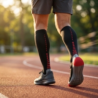 Chaussettes de compression athlétiques 20-30 mmHg |   Soutien de la voûte plantaire et talon amorti pour les coureurs |   Quantité minimale de commande : 20 paires