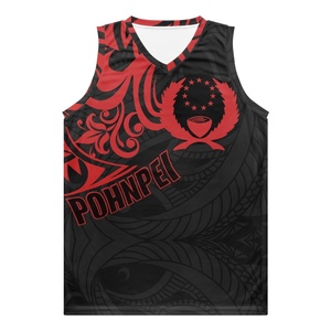Vêtements de basket-ball pour hommes, tatouage polynésien <span class=keywords><strong>Totem</strong></span> Pohnpei vêtements de basket-ball personnalisés pour hommes, vente en gros gilet débardeur - Product Image 2