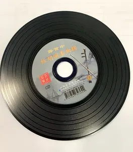 Çapı 12cm vinil CD olarak CD tarzı yükleme veri baskı as vinil kayıt (LP) ve arka siyah renk üretimi