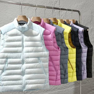 Chaleco Acolchado con Cuello Alto para Hombre, Color Sólido, Cierre Frontal con Cremallera, Cortavientos, Ropa Exterior Informal, 100% Poliéster, para Otoño - Product Image 6