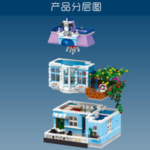 Cetakan King 16004 blok bangunan cafe coffee shop city street view mainan anak edukasi lepining teknik diy plastik bata LED - Product Image 4