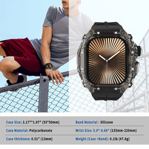 Kit de modificación de lujo, funda modificada para <span class=keywords><strong>Apple</strong></span> <span class=keywords><strong>Watch</strong></span> Series S10 46MM, funda protectora <span class=keywords><strong>transparente</strong></span> integrada + <span class=keywords><strong>correa</strong></span> de silicona - Product Image 3
