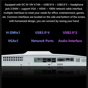 كمبيوتر مكتبي جديد بشاشة 24 بوصة، جهاز الكل في واحد مع لوحة مفاتيح وماوس، معالج Core i3/i5/i7/i9، ذاكرة SSD/HDD، ذاكرة وصول عشوائي DDR3/DDR4 سعة 16 جيجابايت و512 جيجابايت - Product Image 6