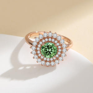 Luxus Doppel Halo 1CT VVS Diamant Moissan ite Versprechen Ringe Roségold Platte S925 Silber für Frauen Vintage Style Schmuck - Product Image 5