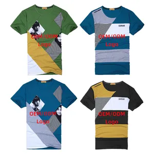 Men's T-shirt loose Short sleeve O-neck Fashion Tops Print Gradient Series Teenagers Leisure Oversized T-shirts