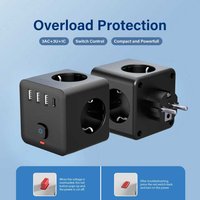 Multiprise design cube avec 3 ports USB et 1 port Type-C pour la maison et le bureau, personnalisable en gros