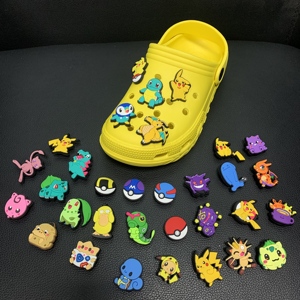 Nouveau dessin animé Pikachued sabot chaussure charme en caoutchouc souple bricolage accessoires personnalisé haute qualité chaussures décorations mignon Pokemoned chaussure charme - Product Image 4