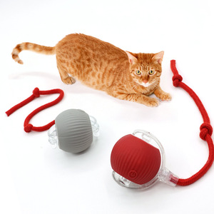 Intelligent Electric Cat Toy Automatic Teasing Ball With Sound And Dodging Function For Cats Red Gray Green <b>ABS</b> Material - Product Image 1