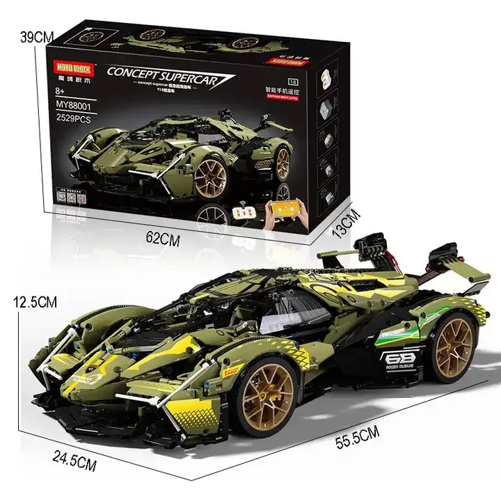 Technology 1:8 Concept Super Sports Racing Car Model Car Assembling Blocks Building Display Model Toy Sets