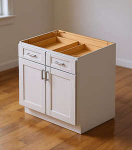 Mobile base da cucina moderno Sunique Sydney White Shaker, larghezza 33 pollici, profondità 24 pollici, in MDF. - Product Image 2