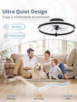 Kit de rénovation de ventilateur de plafond LED, ventilateur de plafond moderne et économique à courant continu avec lumières LED et télécommande, 5 pales, 7 vitesses