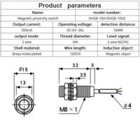HUCHUDQ GHG8-10A/GHG8-10A2 24V DC Universal 0-36v 2 kawat induksi magnetik Sensor jarak terbuka Normal