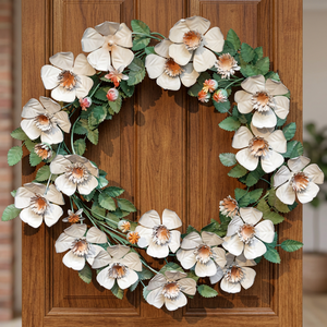 Corona Floral Rústica Hecha a Mano, Redonda, Decorativa, de Metal, sin Luces, en Paquete Individual, Estilo Artesanal - Product Image 2