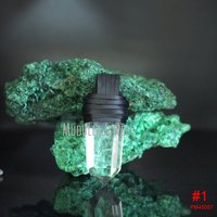 PM45088 cristaux de Quartz transparent pendentif en cuir de mouton avec lumières LED