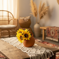 Guci Antik Buatan Tangan dengan Pegangan, Vas Keramik Terakota Merah Rustic dengan Lapisan Matt, Vas Bunga Dekoratif, Aksen Rumah Modern