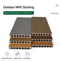 Terrasse extérieure en composite bois-plastique, anti-corrosion, durable, surface gaufrée, co-extrusion, deuxième couche de revêtement