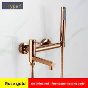 Ensemble <span class=keywords><strong>de</strong></span> robinetterie <span class=keywords><strong>de</strong></span> douche dorée NES-CA06, <span class=keywords><strong>mitigeur</strong></span> en laiton massif avec douchette haute pression pour baignoire - Product Image 5