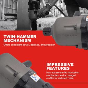 Llave de Impacto Neumática Ingersoll Rand de 1 Pulgada Herramienta Neumática con Mango en D de 6000 RPM - Product Image 3