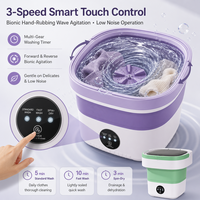 Lave-linge portable pliable automatique avec sécheuse, 3 modes de nettoyage en profondeur pour les sous-vêtements