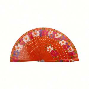 Abanico de mano de madera ecológico de 23 cm con pintura artesanal española para decoración de bodas, artesanía de madera hecha a mano para mujer - Product Image 4