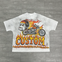 T-shirt graphique personnalisé DTG, coupe ample et épaisse, effet délavé soleil et délavé à l'acide pour homme