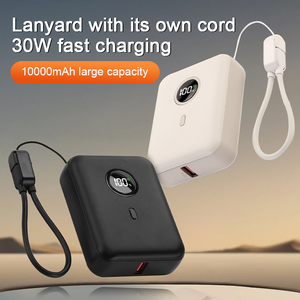 Новый дизайн 10000 мАч 22,5 Вт Быстрая Зарядка Power Bank портативный аккумулятор со встроенным кабелем 2 в 1 Power Bank и зарядное устройство - Product Image 3