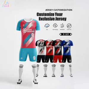 Camisetas de Fútbol Sublimadas Baratas al por Mayor, 100% Poliéster, Conjuntos de Uniformes de Fútbol Personalizados para Hombre con Logotipo - Product Image 1