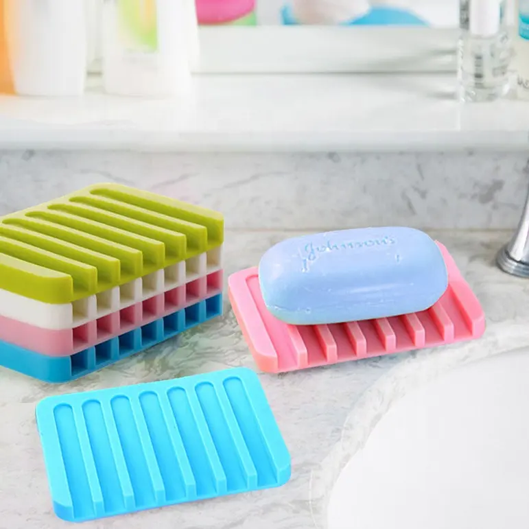 silicone toilet ceramic bathroom soap holder dish holder case box sets silicon kitchen tray dispenser soap box