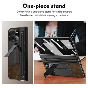 Étui de protection en cuir de luxe avec support pour stylet et fente pour stylo pour Google Pixel 10 Pro Fold / 9 Pro Fold, protection de charnière d'écran en verre - Product Image 5