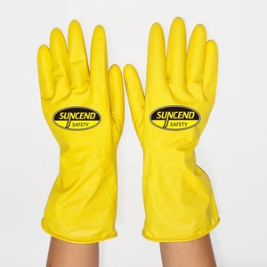 Suncend Safety Custom ized Frau Lange Super Latex Hitze beständige Geschirrs pülung Haushalts sicherheits handschuhe - Product Image 4