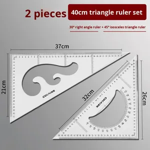 Juego <span class=keywords><strong>de</strong></span> Reglas Triangulares <span class=keywords><strong>de</strong></span> Ingeniería <span class=keywords><strong>de</strong></span> 18/22/27/32/37/42 cm, Regla <span class=keywords><strong>de</strong></span> Dibujo para Estudiantes, Juego Completo Multifuncional <span class=keywords><strong>de</strong></span> 45 cm - Product Image 6