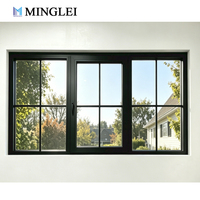 Fenêtre à battant en aluminium de style européen certifiée NFRC, triple vitrage, verre trempé, isolation thermique, fenêtre en aluminium