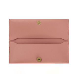 Estuche para gafas de cuero rosa, estilo femenino, organizador de gafas minimalista estilo Muji, bolsa plegable con botón a presión para estudiantes. - Product Image 2