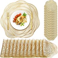 Tapis de table décoratif en PVC souple à isolation thermique moderne Tapis d'assiette de fête de restaurant Tapis d'assiette d'estampage à chaud de tasse de café