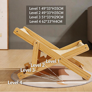 Tempat Tidur Kucing, Rangka Panjat Kucing yang Dapat Disesuaikan, Khusus Empat Musim, Universal, Anti Gores, Kursi Pantai, Papan Garukan Kucing dari Kayu Solid - Product Image 2