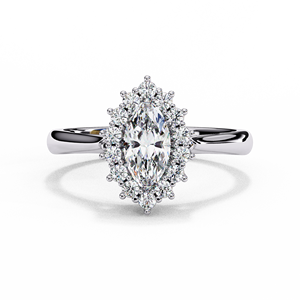 แหวนหมั้นเพชรแล็บโกรว์ทรงบริลเลียนต์ทองคำแท้ 18K สำหรับผู้หญิง ได้รับการรับรองจาก IGI ชุบโรเดียม หรูหรา สีขาว D พร้อมเลเซอร์ - Product Image 2