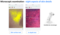 Analyseur de peau 3D multi-langues avec intelligence artificielle, scanner facial professionnel portable, machine d'analyse de la peau avec 3 caméras