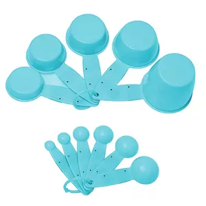 Plastic Measuring Cups And Spoons Set Hot Selling 11Pcs Set Plastic Measuring Cups And Spoons Set Sky Blue Plastic Measuring Cup Set