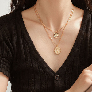 Colar de pingente virgin maria, joias religiosas, cruz, colar duplo - Product Image 5