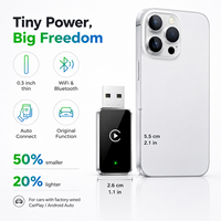 Adaptor Mini Wired to Wireless CarPlay Android Auto, USB Type C Plug and Play CarPlay Box Mendukung Kontrol Mobil Asli