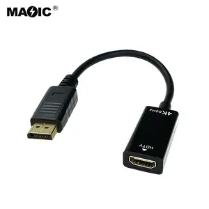 Porta de exibição dp, conversor dp para hdmi fêmea, macho para hdmi, 4k @ 60hz para pc, laptop, hd